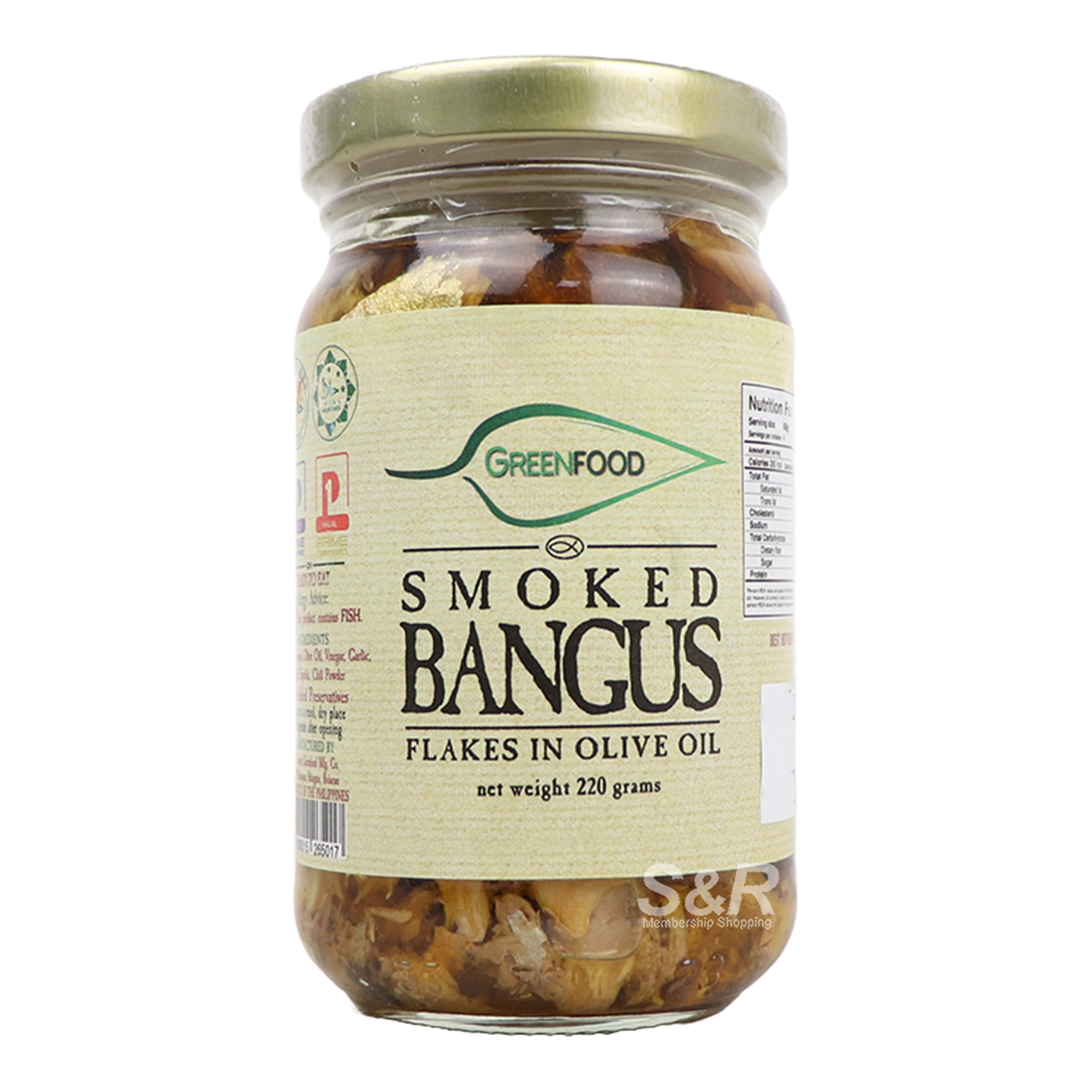 Green Food Smoked Bangus Flakes in Olive Oil 200g
